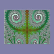 Peacock Fern Unfurling Fractal postcards