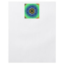 Peacock Fractal Mandala Blue Green