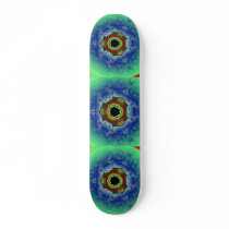 Peacock Fractal Mandala Blue Green