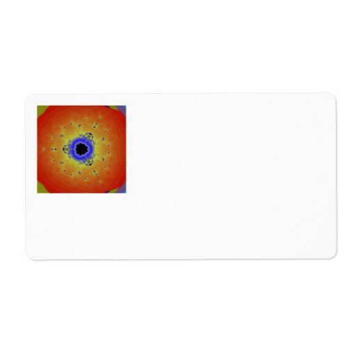 Peacock Fractal Mandala Orange Yellow Personalised Shipping Labels