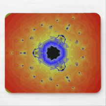 Peacock Fractal Mandala Orange Yellow Mouse Pads