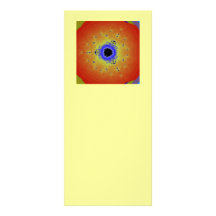 Peacock Fractal Mandala Orange Yellow Full Color Rack Card