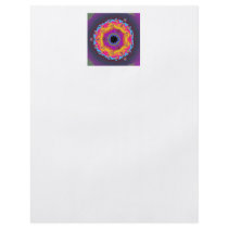 Peacock Fractal Mandala Yellow Pink Purple
