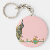 Peacock & Gold Filigree Key Chains