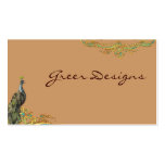 Peacock & Gold Filigree Rococo Business Cards