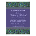 Peacock green purple Rehearsal Dinner Invitation