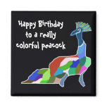 Peacock Happy Birthday Magnets