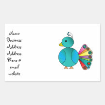 Peacock in blue sticker