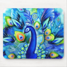Peacock in Full Bloom Mousepads