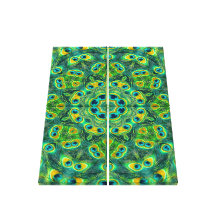 PEACOCK KALEIDOSCOPE Wrapped Canvas Print