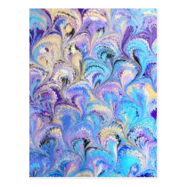 Peacock Marbled Postcard postcards