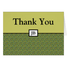 Peacock Monogram Thank You Card