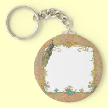 Peacock n Paisley Ornate Art Keychain keychains