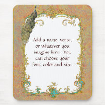 Peacock n Paisley Ornate Art Mousepad