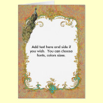 Peacock n Paisley Ornate Note Greeting Cards cards