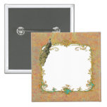 Peacock n Paisley Ornate Save the Date Magnet Pins
