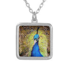 Peacock necklace square