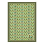 Peacock Nouveau Invitation (Olive Green)