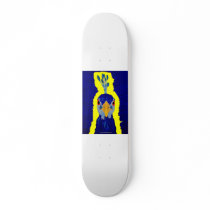 Peacock painting abstract with orange eyes skate boards