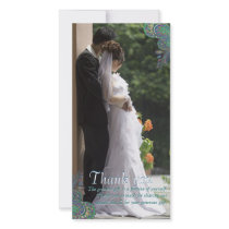 Peacock Paisley Wedding Thank You Photo Cards