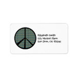 Peacock Peace Sign Address Labels
