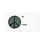 Peacock Peace Sign Gift tags Address Label