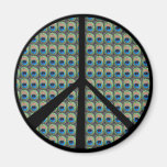 Peacock Peace Sign Refrigerator Magnet