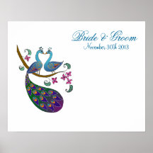 Peacock Peahen (Kantha) Guest Signature Poster