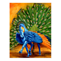 Peacock Pegasus Post Cards