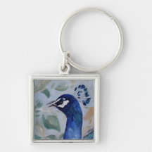 Peacock Portrait Keychain