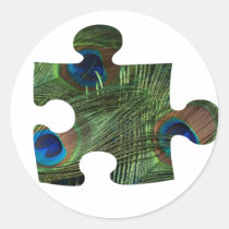 Peacock Puzzle Piece stickers