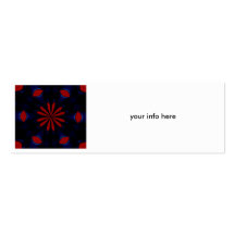 Peacock Red Petals of Blue Business Card- skinny