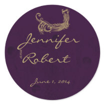 Peacock Regency in Purple Envelope Seal