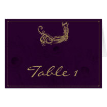 Peacock Regency in Purple Table Number tent card