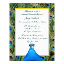 Peacock Rehearsal Dinner Invitation