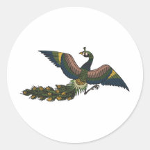Peacock Round Sticker