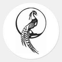 Peacock Round Sticker