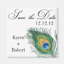 Peacock: Save the Date Magnets