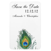 Peacock: Save the Date Rectangle Magnet