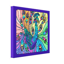 Peacock Shows Its Feathers: 3D Wrapped Canvas Prin Gallery Wrap Canvas