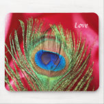 Peacock Silky Red Still Life Mouse Pads