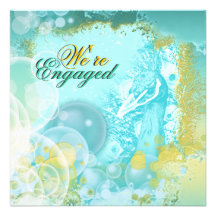 Peacock theme elegant engagement invitation
