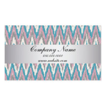 Peacock TribaI Ikat ZigZag Pocket 2013 Calendar Business Cards