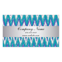 Peacock TribaI Ikat ZigZag Pocket 2013 Calendar Business Card Templates