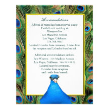 Peacock Wedding Enclosure Card Personalized Invitation