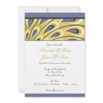 Peacock Wedding Invitation with Monogram Back