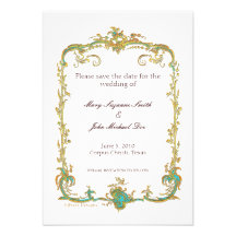 Peacock Wedding Save the Date Invitation