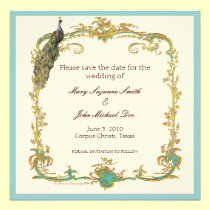 Peacock Wedding Save the Date Invitation invitations