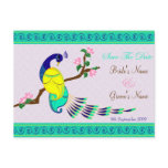 Peacock Wedding - Save The Date postcards