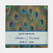 Peacock Wedding Save The Date Refrigerator Magnets